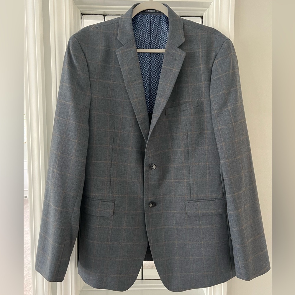 Men’s Gray Windowpane Sport Coat - size L